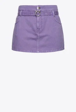 Jeans|PINKO Mini-Jupe Short Ceinturee Lilas Lavande