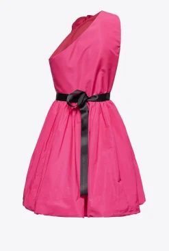 Robes|PINKO Mini-Robe Asymetrique Avec Rose Violet Fuchsia
