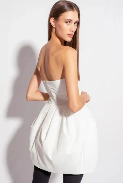 Robes|PINKO Mini-Robe Boule En Taffetas Galleria Blanc Casse