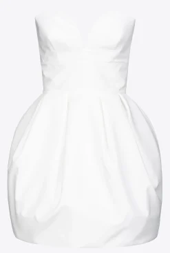 Robes|PINKO Mini-Robe Boule En Taffetas Galleria Blanc Casse