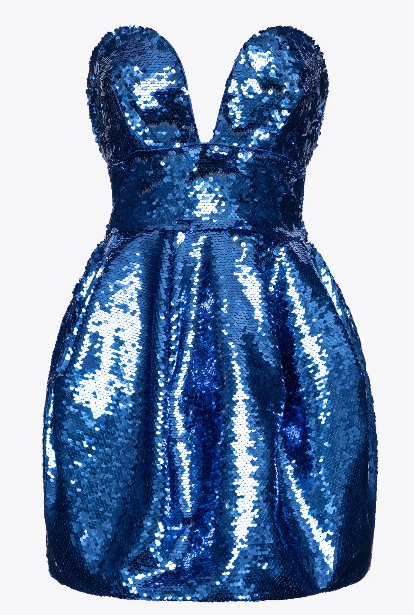 Robes|PINKO Mini-Robe Boule Entierement Pailletee Bleu Surf Sur Le Web