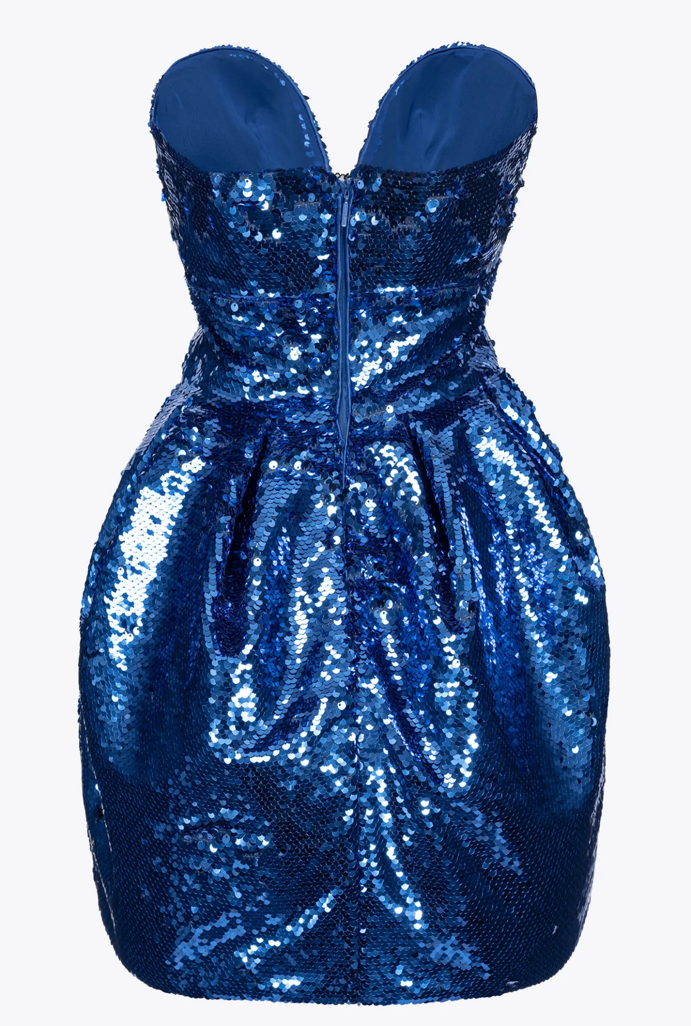 Robes|PINKO Mini-Robe Boule Entierement Pailletee Bleu Surf Sur Le Web