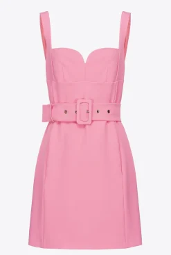 Robes|PINKO Mini-Robe Ceinturee Rose-Convolvus