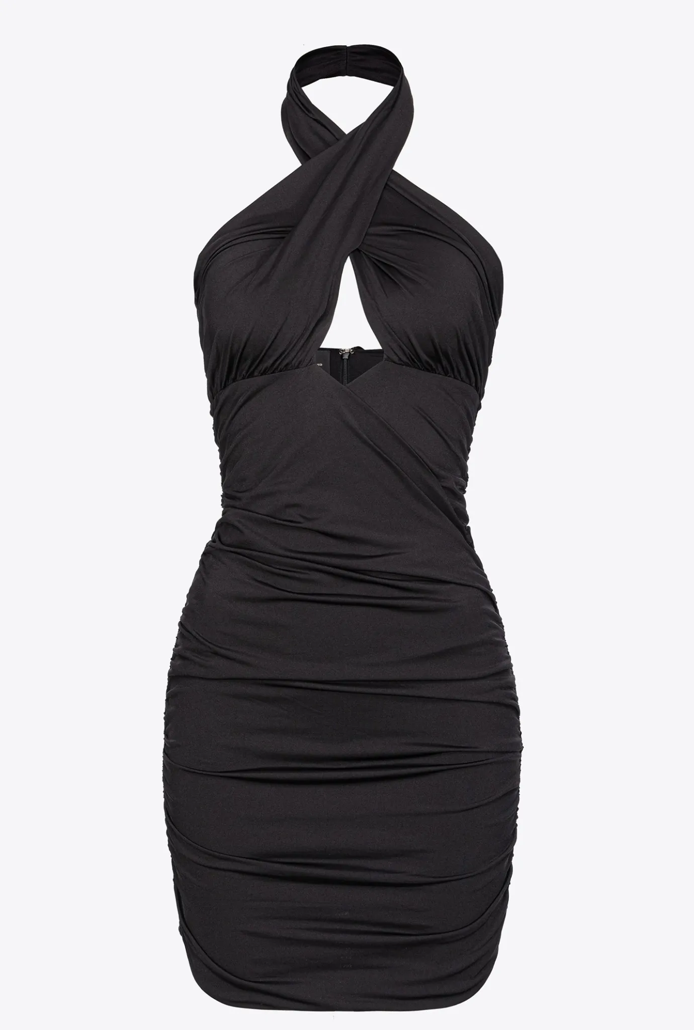 Robes|PINKO Mini-Robe Croisee Noir Limousine