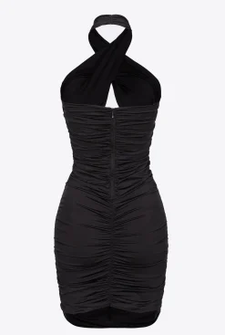 Robes|PINKO Mini-Robe Croisee Noir Limousine
