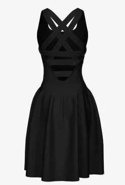 Robes|PINKO Mini-Robe Croisee Au Dos Noir Limousine