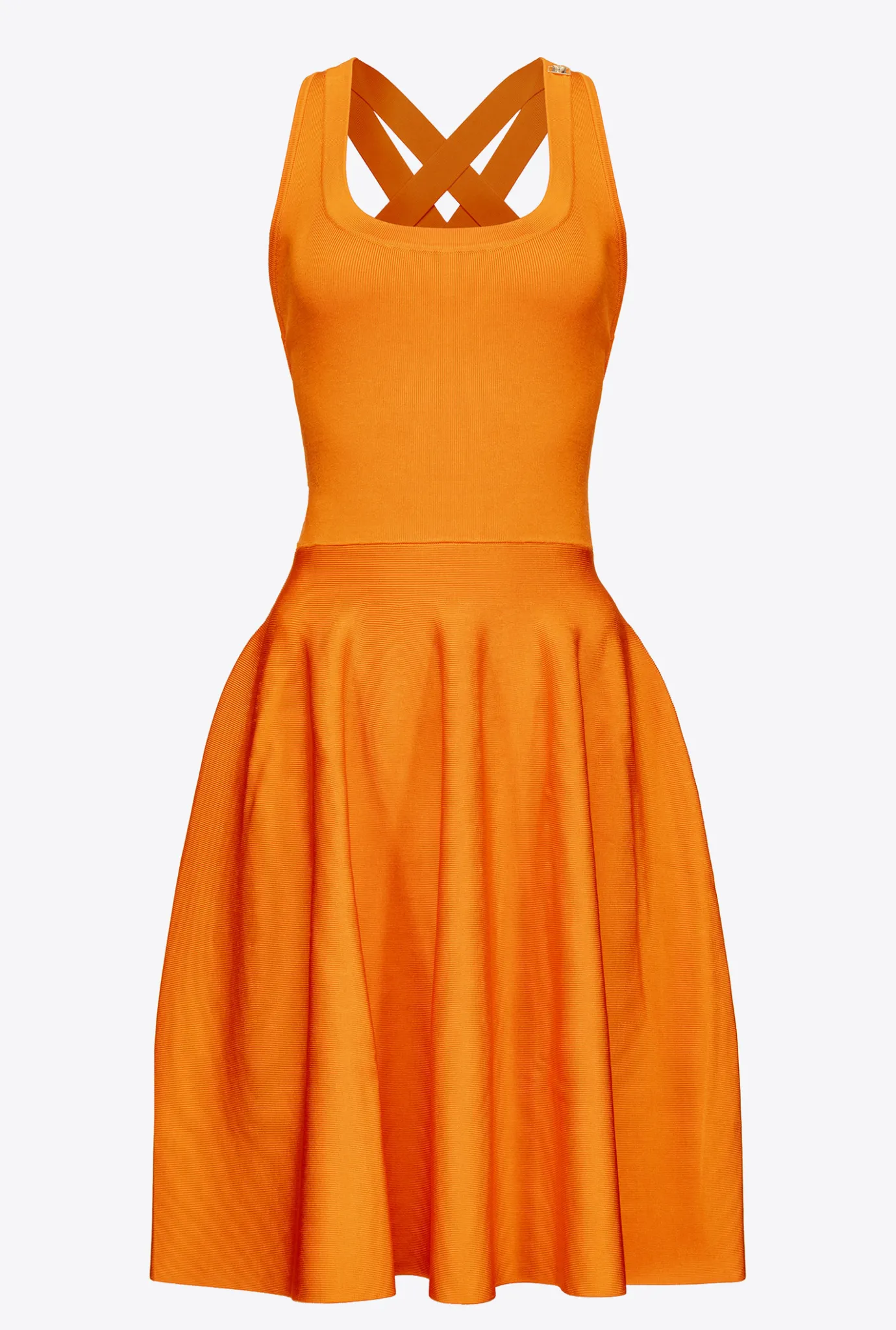 Robes|PINKO Mini-Robe Croisee Au Dos Orange Vibrant