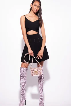 Robes|PINKO Mini-Robe En Maille Noir Limousine