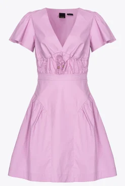 Robes|PINKO Mini-Robe En Popeline Safran Fonce