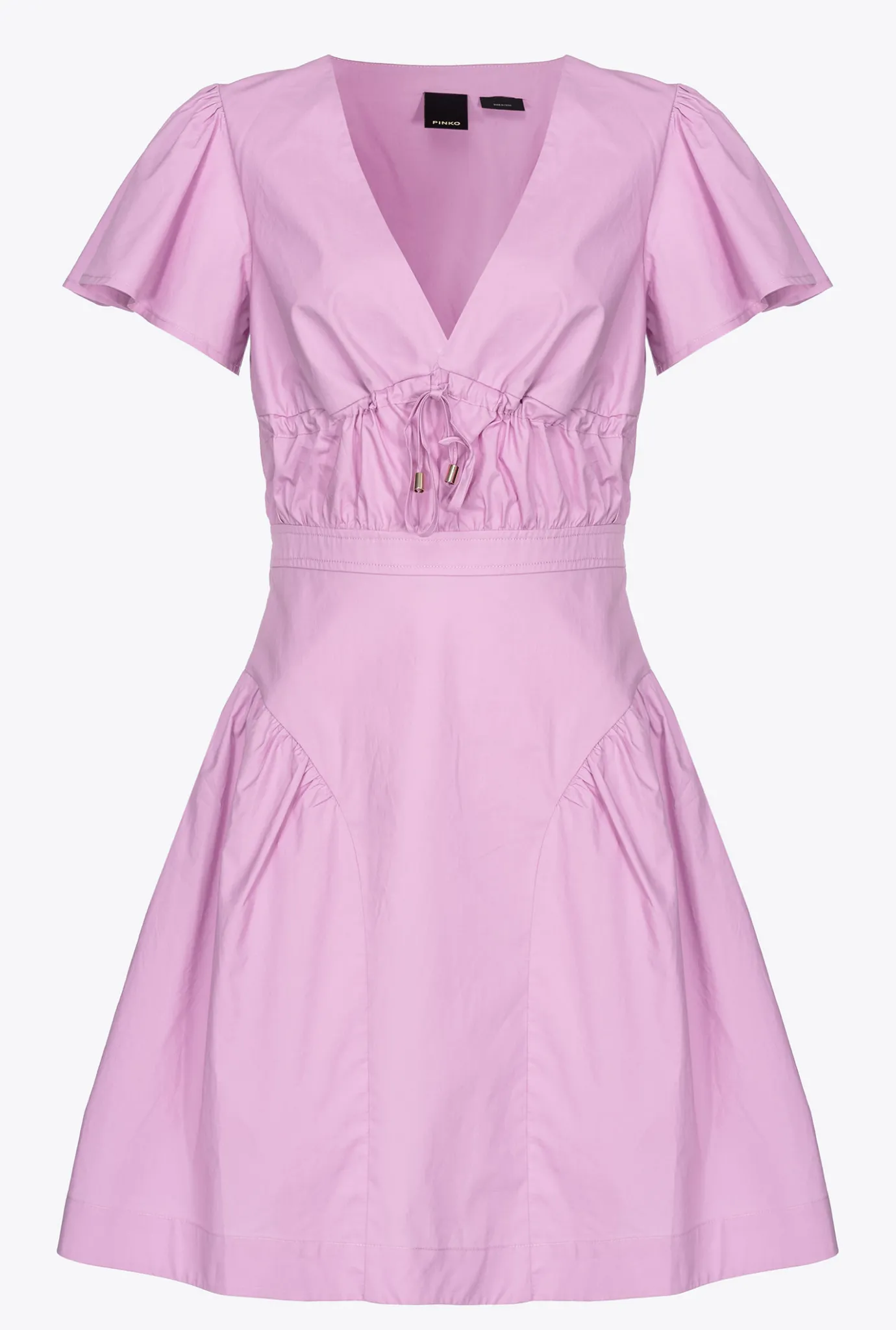 Robes|PINKO Mini-Robe En Popeline Safran Fonce