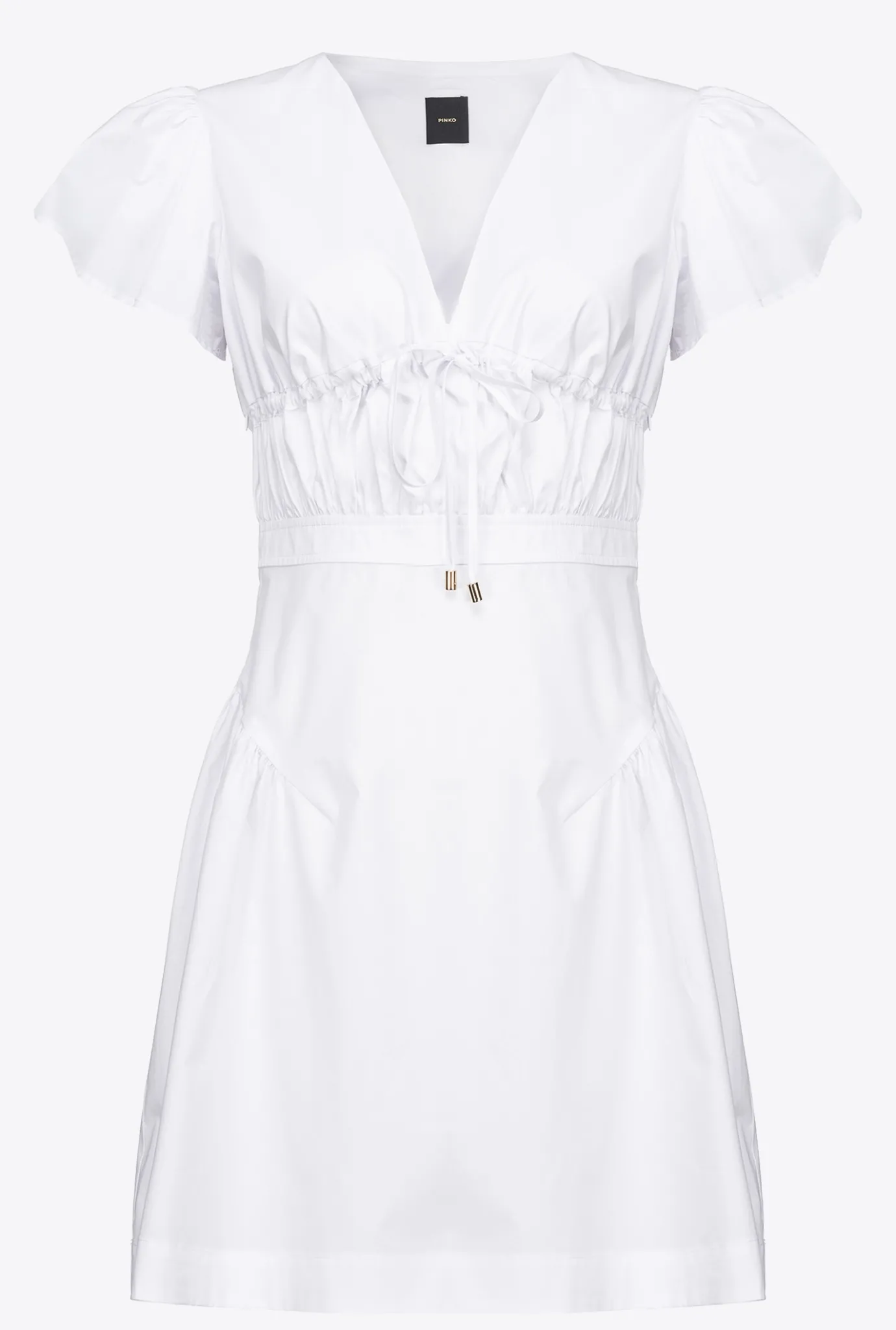 Robes|PINKO Mini-Robe En Popeline Blanc Brill.
