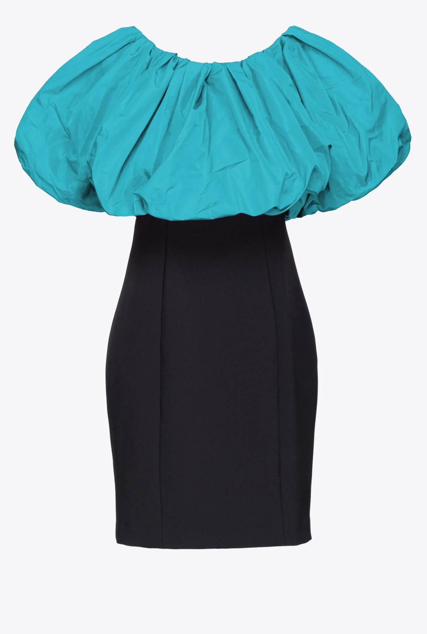 Robes|PINKO Mini-Robe En Taffetas Galleria Noir/Sarcelle
