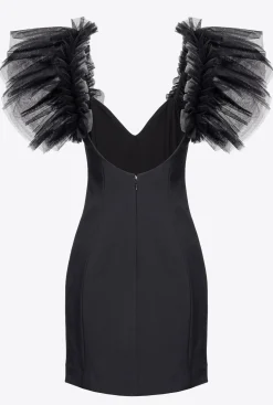 Robes|PINKO Mini-Robe En Tulle Noir Limousine