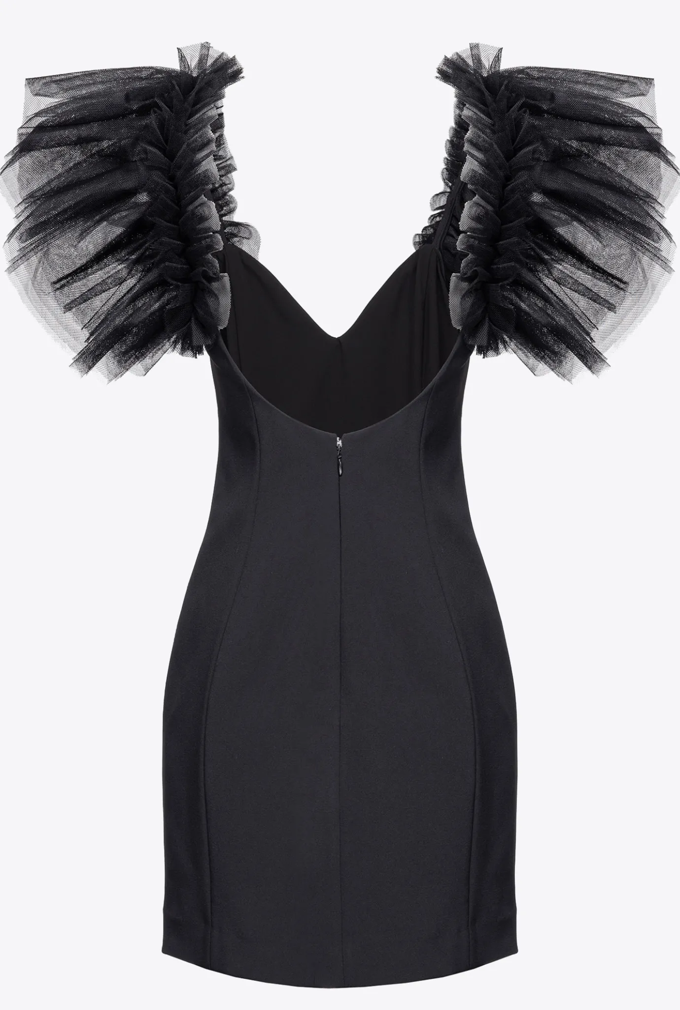Robes|PINKO Mini-Robe En Tulle Noir Limousine