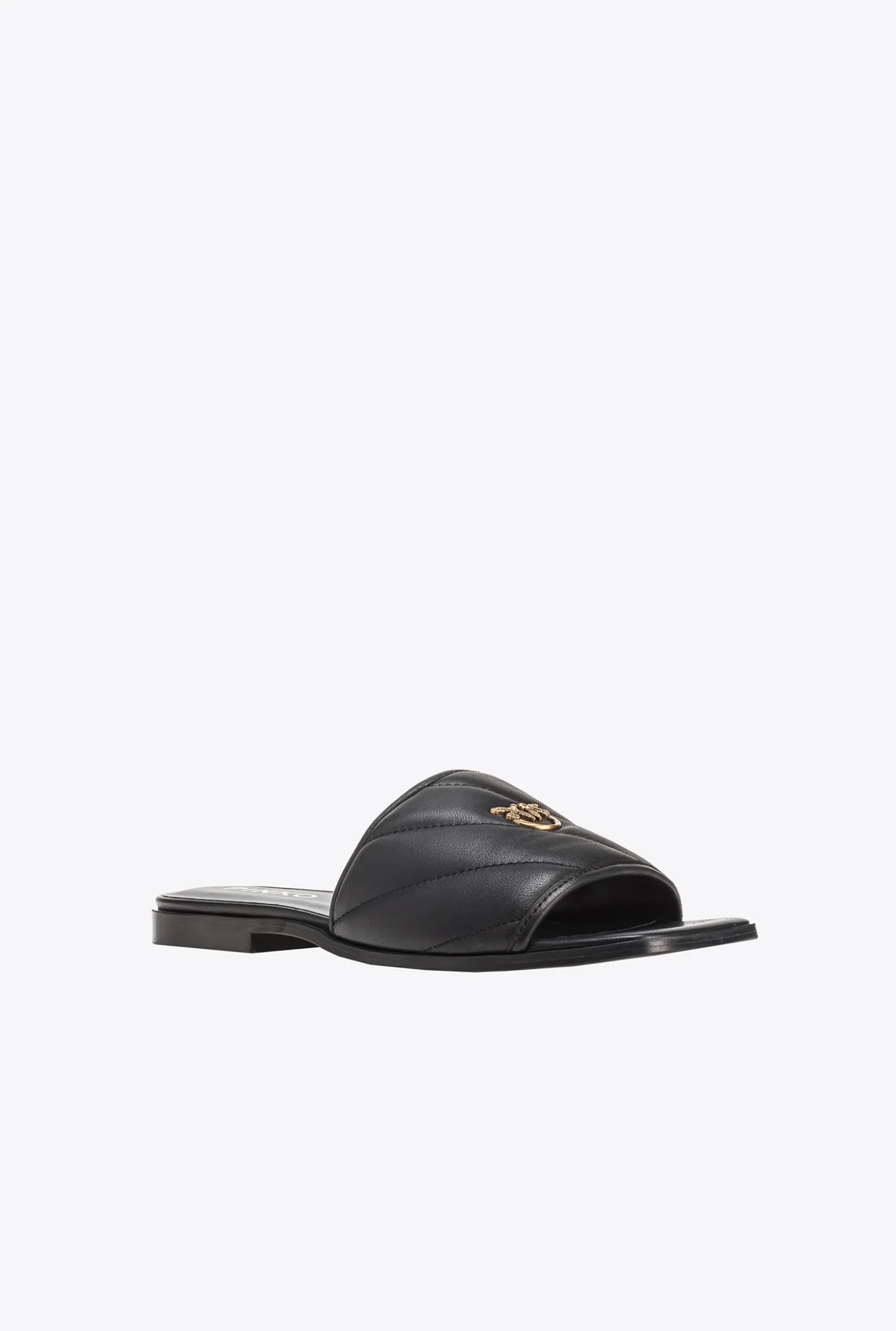 Chaussures|PINKO Mules En Cuir Nappa Matelasse Noir Limousine