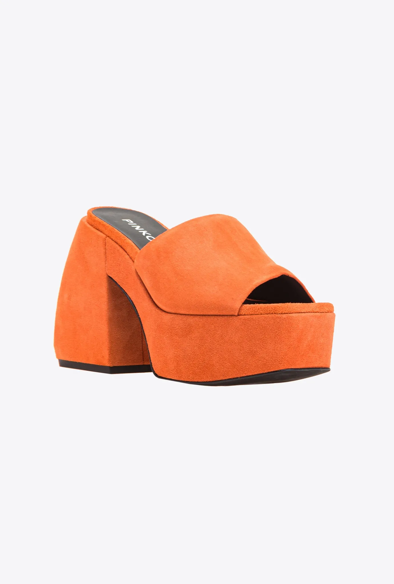 Chaussures|PINKO Mules Hautes En Daim Orange Vibrant