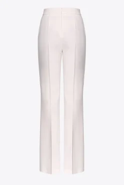 Tailleurs Et Ensembles|PINKO Pantalon A Boutons Dores Rose Nuage