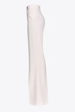 Tailleurs Et Ensembles|PINKO Pantalon A Boutons Dores Rose Nuage