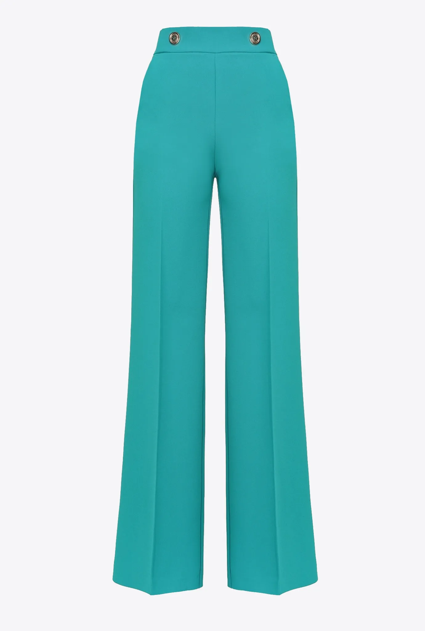 Tailleurs Et Ensembles|PINKO Pantalon A Boutons Dores Bleu Ciel-Marine