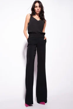 Pantalons|PINKO Pantalon A Boutons Dores Noir Limousine