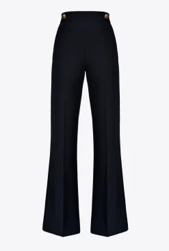 Pantalons|PINKO Pantalon A Boutons Dores Noir Limousine