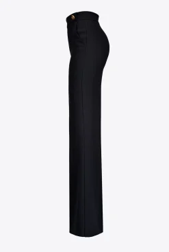 Pantalons|PINKO Pantalon A Boutons Dores Noir Limousine