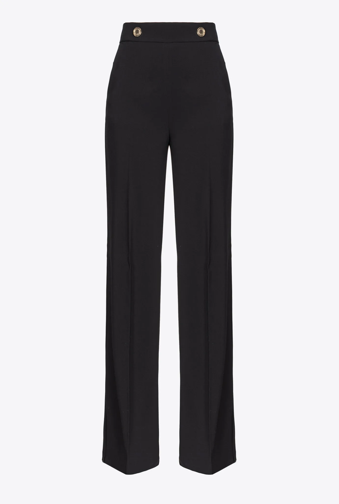 Tailleurs Et Ensembles|PINKO Pantalon A Boutons Dores Noir Limousine