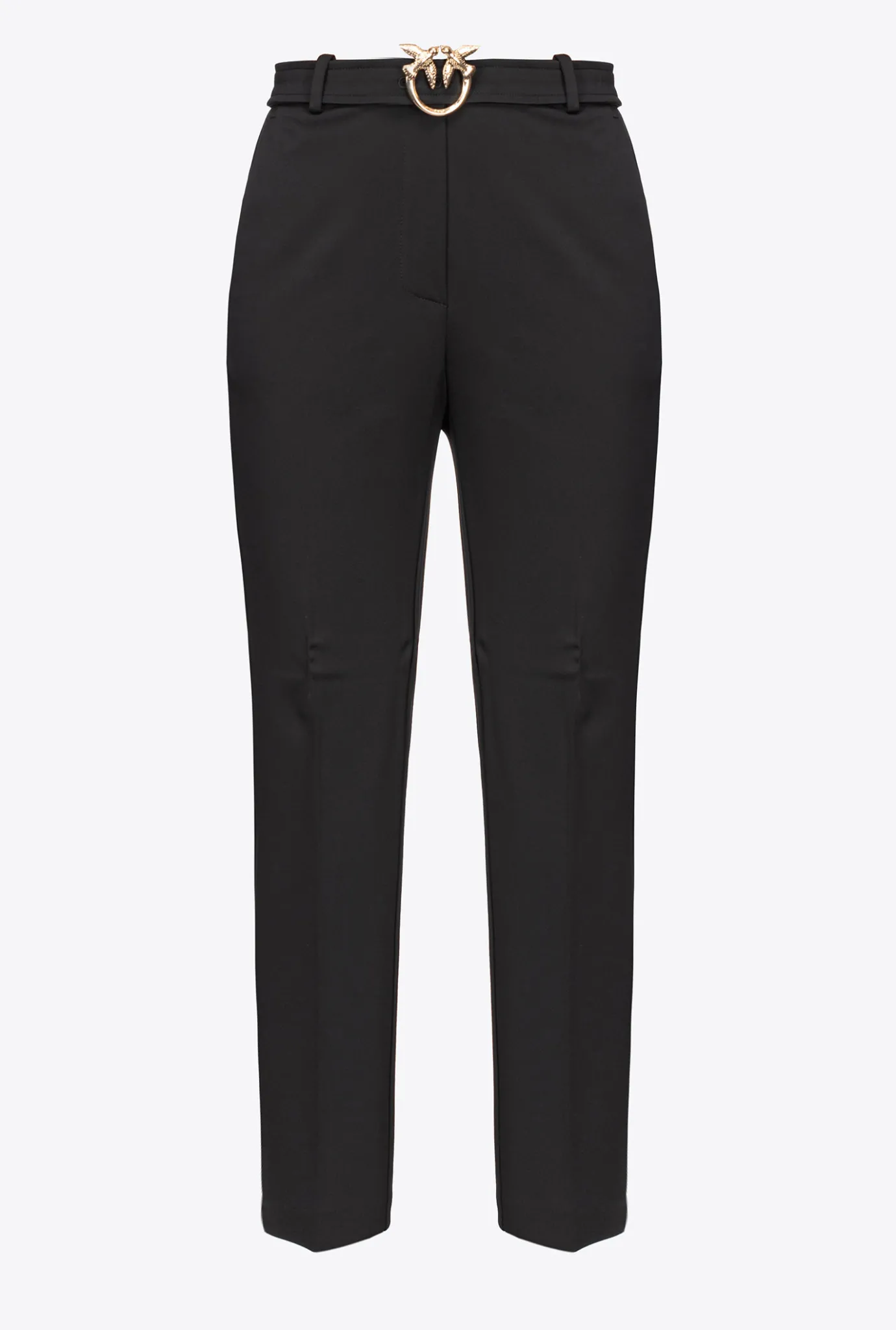 Pantalons|PINKO Pantalon Ajuste A Ceinture Love Birds Noir Limousine