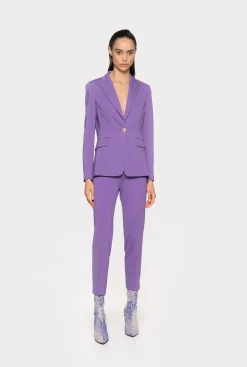 Tailleurs Et Ensembles|PINKO Pantalon Ajuste En Tissu Technique Lilas Lavande
