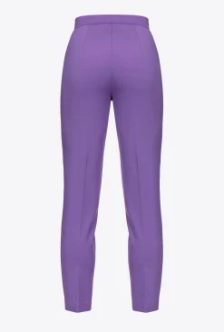 Tailleurs Et Ensembles|PINKO Pantalon Ajuste En Tissu Technique Lilas Lavande