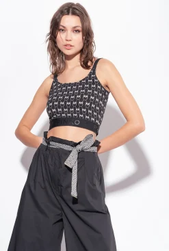 Tailleurs Et Ensembles|PINKO Pantalon Ample Ceinture Noir Limousine