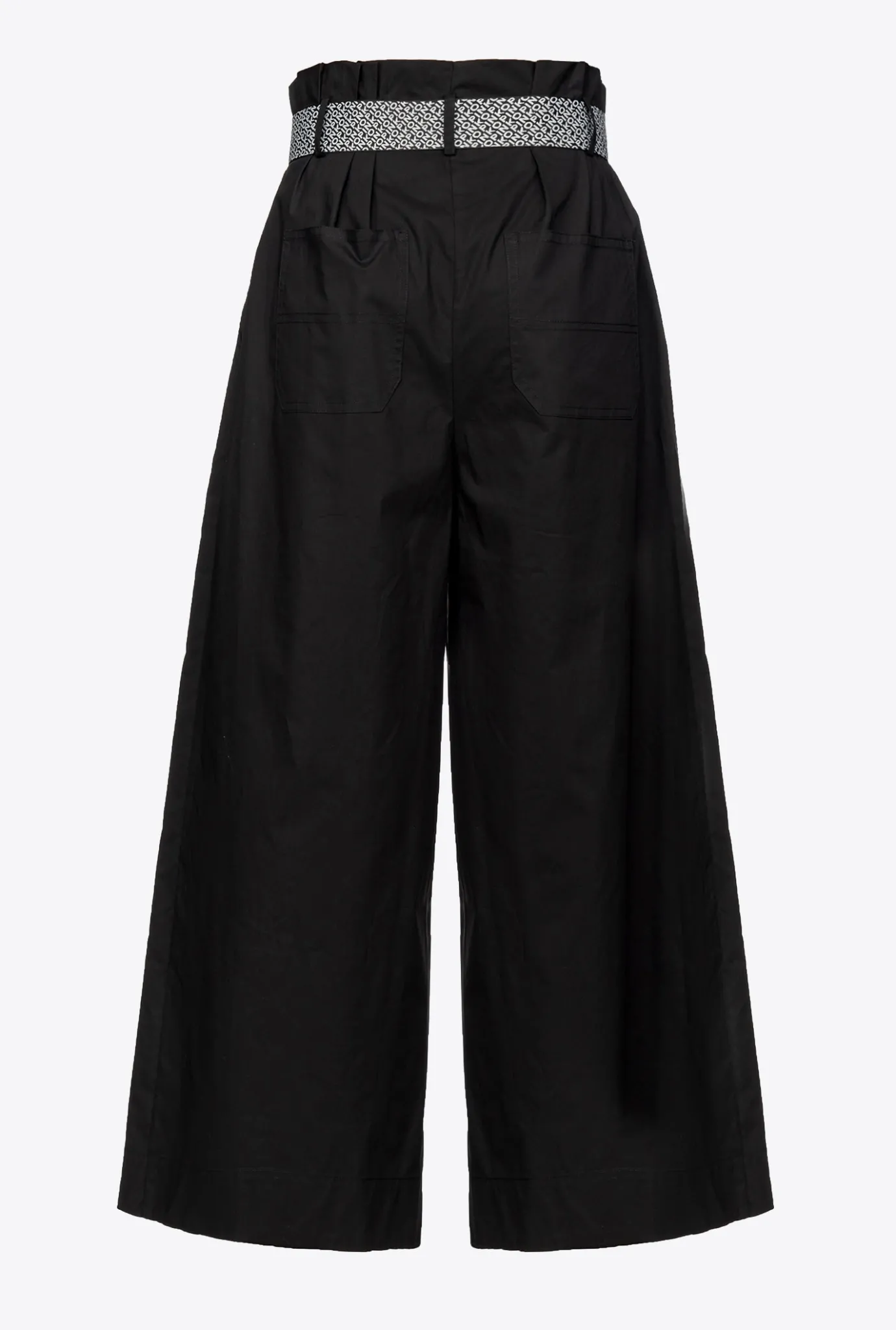 Tailleurs Et Ensembles|PINKO Pantalon Ample Ceinture Noir Limousine
