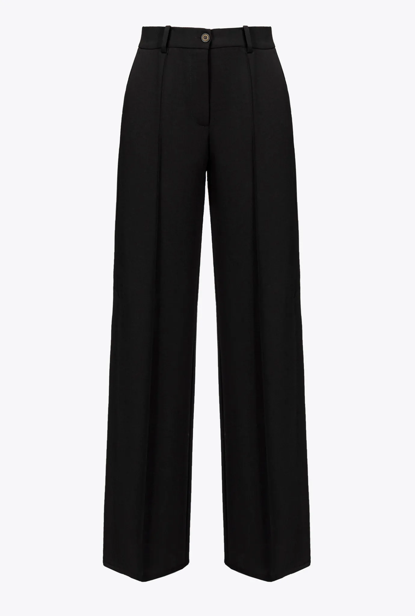 Pantalons|PINKO Pantalon Ample En Crepe Fluide Noir Limousine