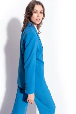 Tailleurs Et Ensembles|PINKO Pantalon Ample En Tissu De Laine Bleu Directoire