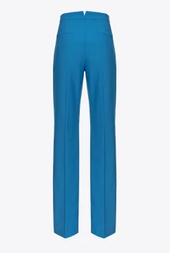 Tailleurs Et Ensembles|PINKO Pantalon Ample En Tissu De Laine Bleu Directoire