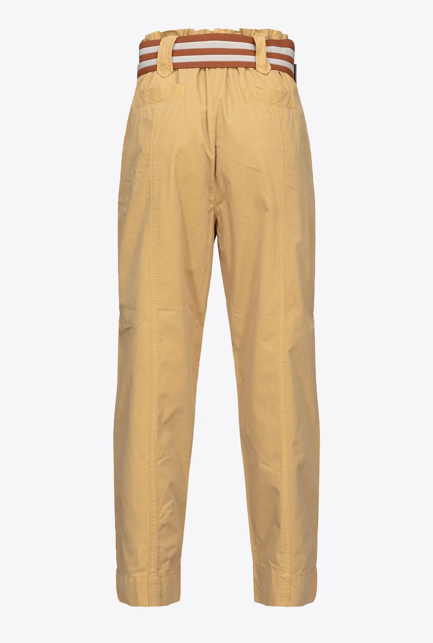 Pantalons|PINKO Pantalon Avec Ceinture A Rayures Jaune/Marron