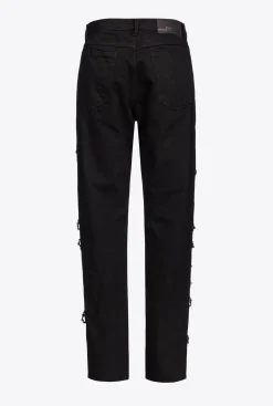 Jeans|PINKO Pantalon Avec Chaines En Strass Galleria Noir Limousine