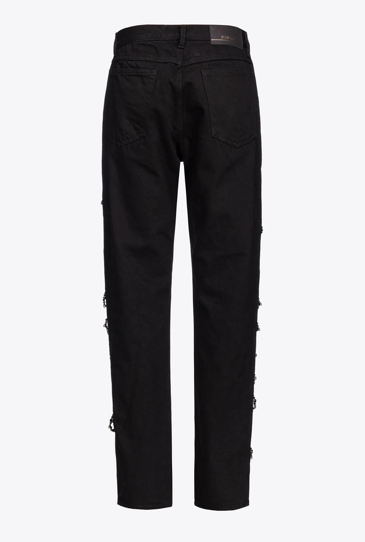 Jeans|PINKO Pantalon Avec Chaines En Strass Galleria Noir Limousine