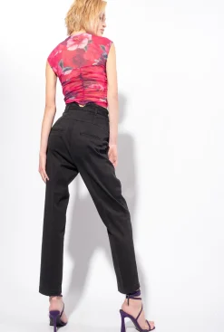 Jeans|PINKO Pantalon Bustier Ceinture Noir Limousine