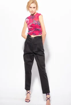 Jeans|PINKO Pantalon Bustier Ceinture Noir Limousine