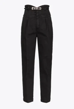 Jeans|PINKO Pantalon Bustier Ceinture Noir Limousine