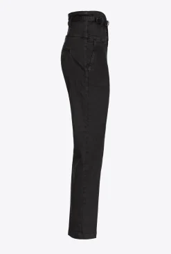 Jeans|PINKO Pantalon Bustier Ceinture Noir Limousine