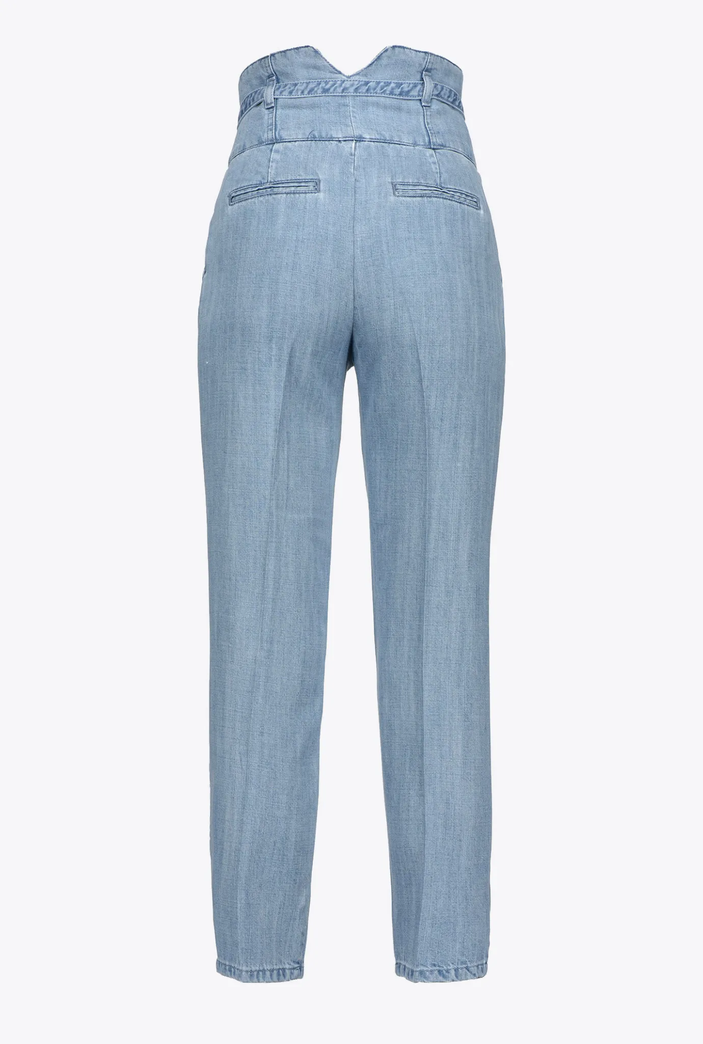 Jeans|PINKO Pantalon Bustier En Twill Lyocell Delavage Clair