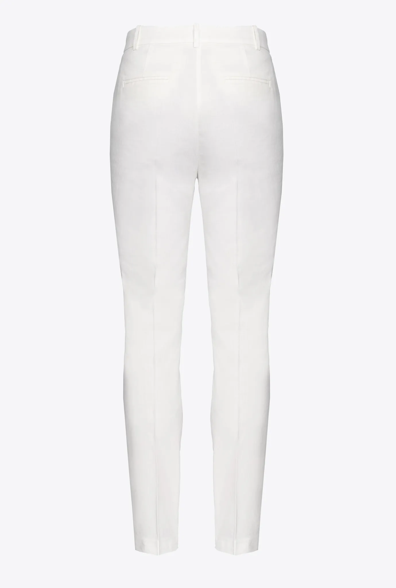 Tailleurs Et Ensembles|PINKO Pantalon Cigarette En Lin Stretch Blanc Nimbus