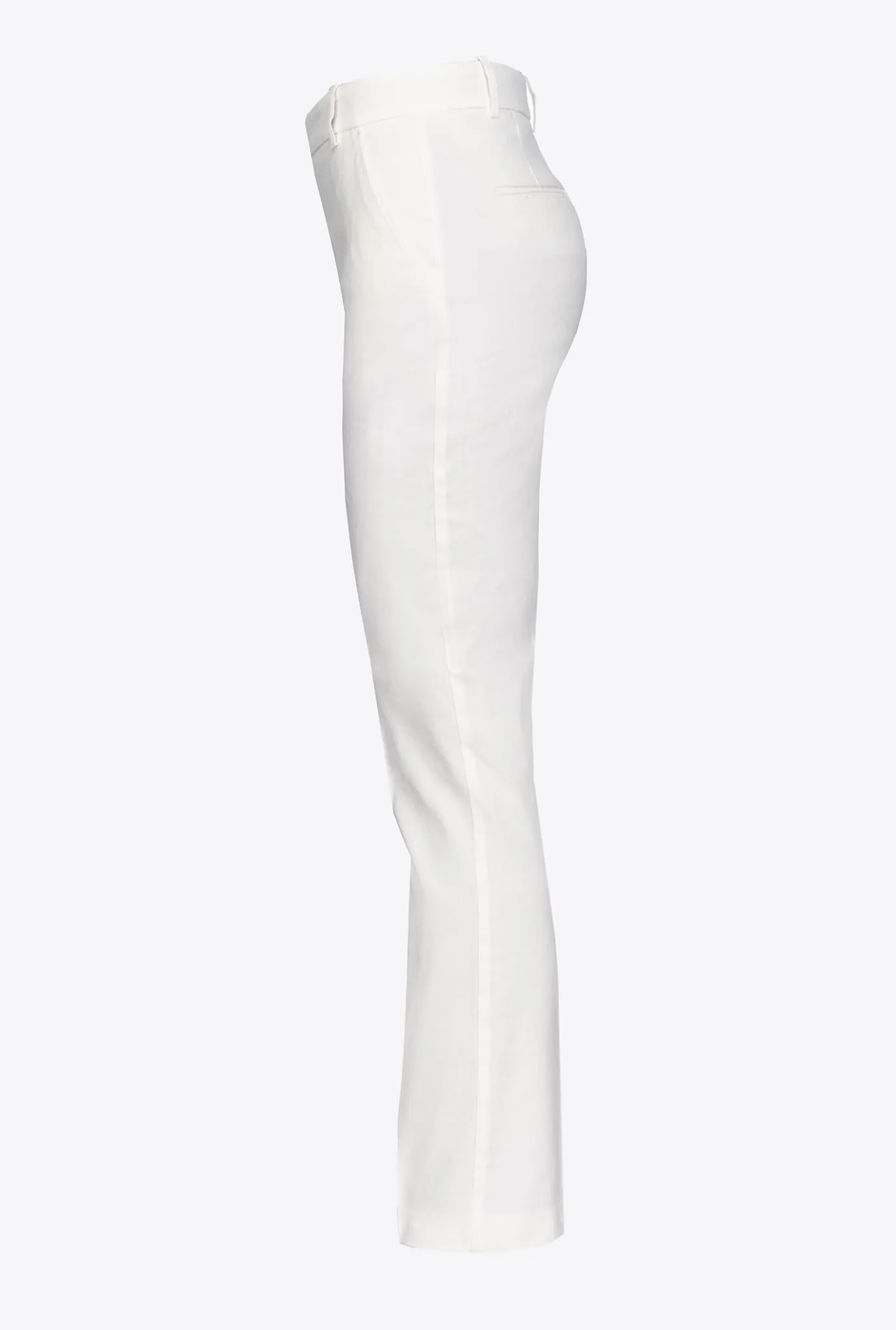 Tailleurs Et Ensembles|PINKO Pantalon Cigarette En Lin Stretch Blanc Nimbus