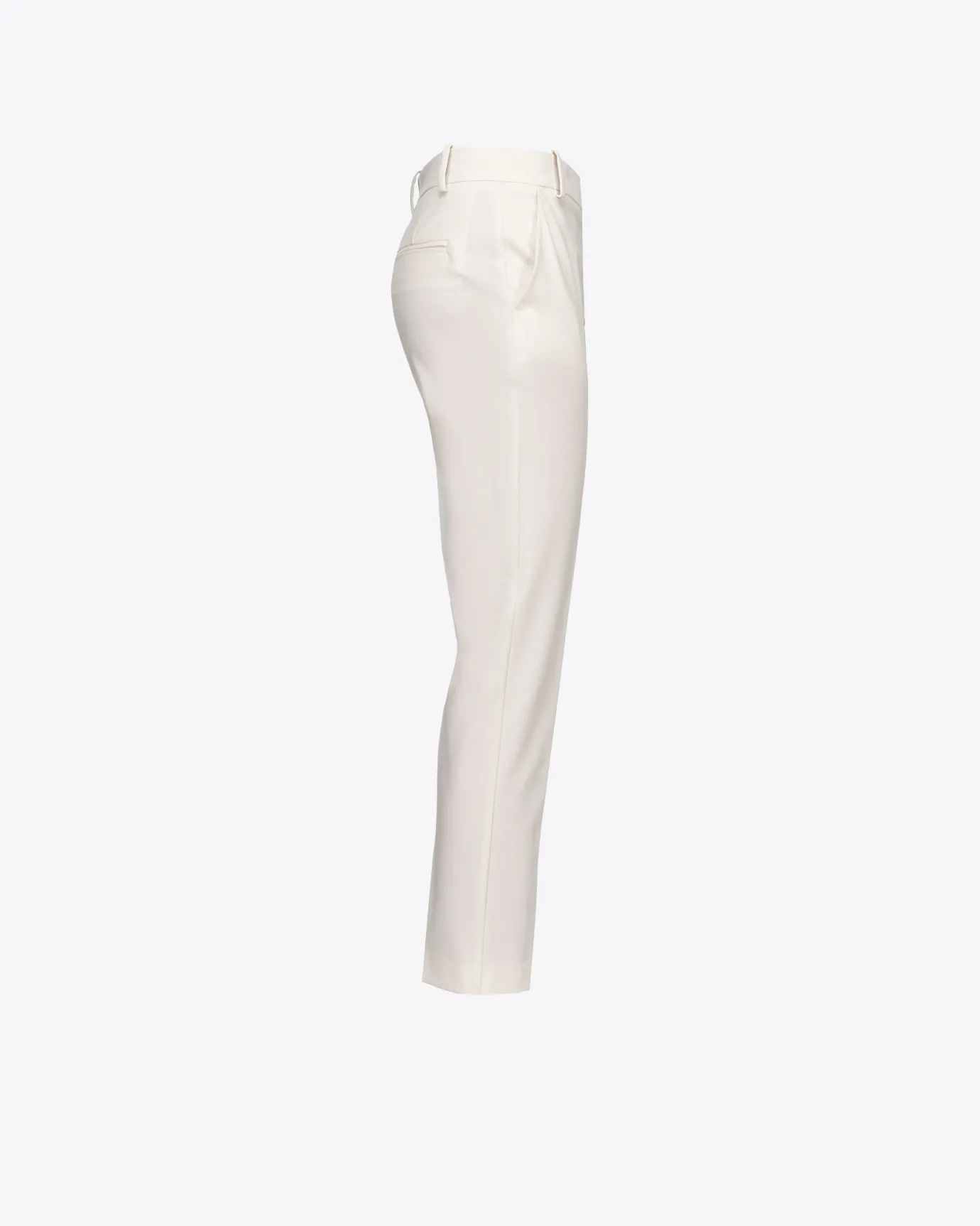 Tailleurs Et Ensembles|PINKO Pantalon Cigarette En Maille Roma Rose Fume Blanc
