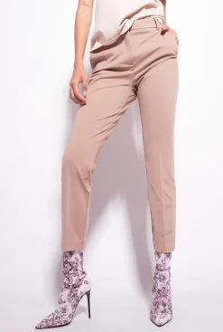 Tailleurs Et Ensembles|PINKO Pantalon Cigarette En Maille Roma Rose Almandin