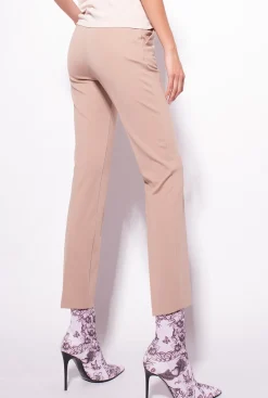 Tailleurs Et Ensembles|PINKO Pantalon Cigarette En Maille Roma Rose Almandin
