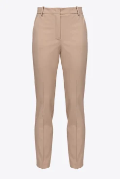Tailleurs Et Ensembles|PINKO Pantalon Cigarette En Maille Roma Rose Almandin