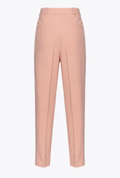 Tailleurs Et Ensembles|PINKO Pantalon Coupe Carotte En Satin Rose - Camee